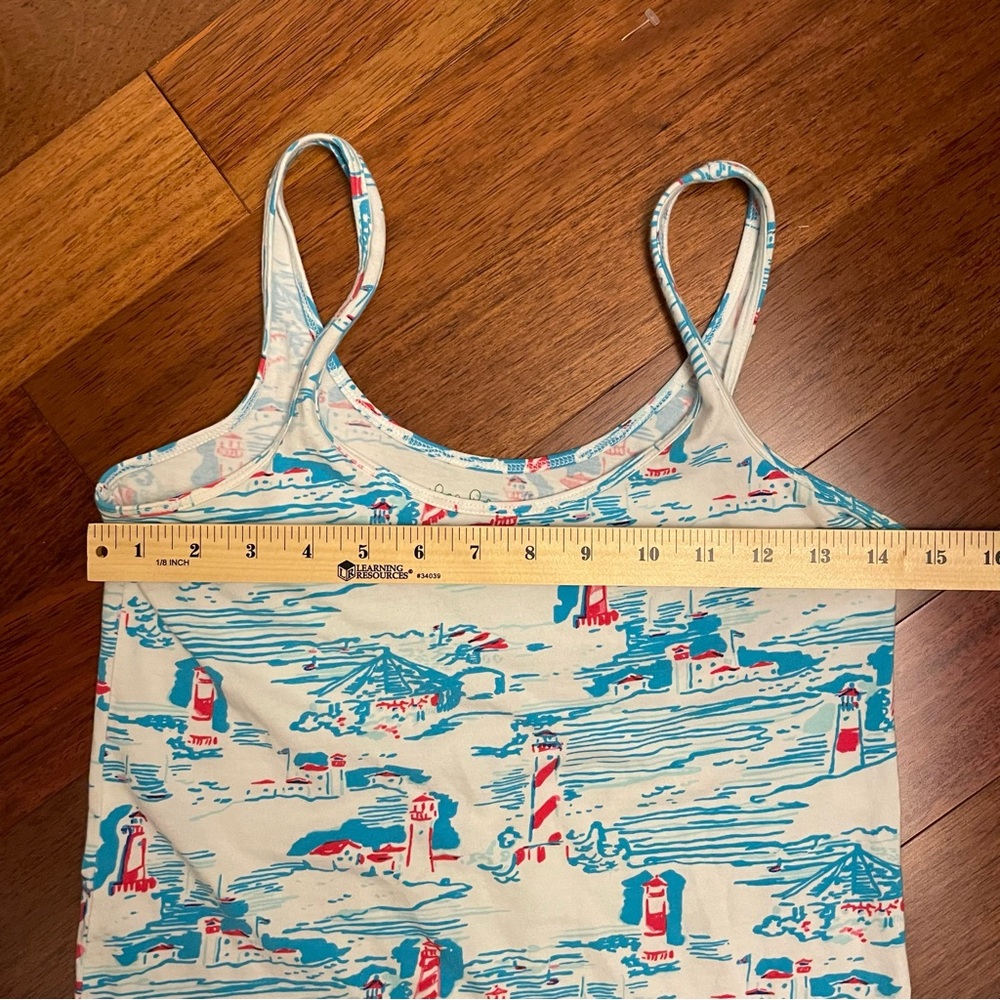 Lilly Pulitzer White, Blue and Pink lighthouse Tank Top - Picture 4 of 8